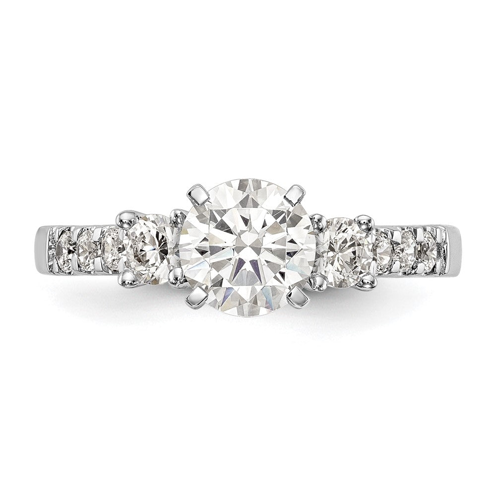 14k White Gold 1/5 Ct. Lab Grown Diamond VS/SI+ G+ Semi Mount Peg Set Engagement Ring