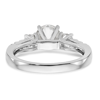 14k White Gold 1/5 Ct. Lab Grown Diamond VS/SI+ G+ Semi Mount Peg Set Engagement Ring