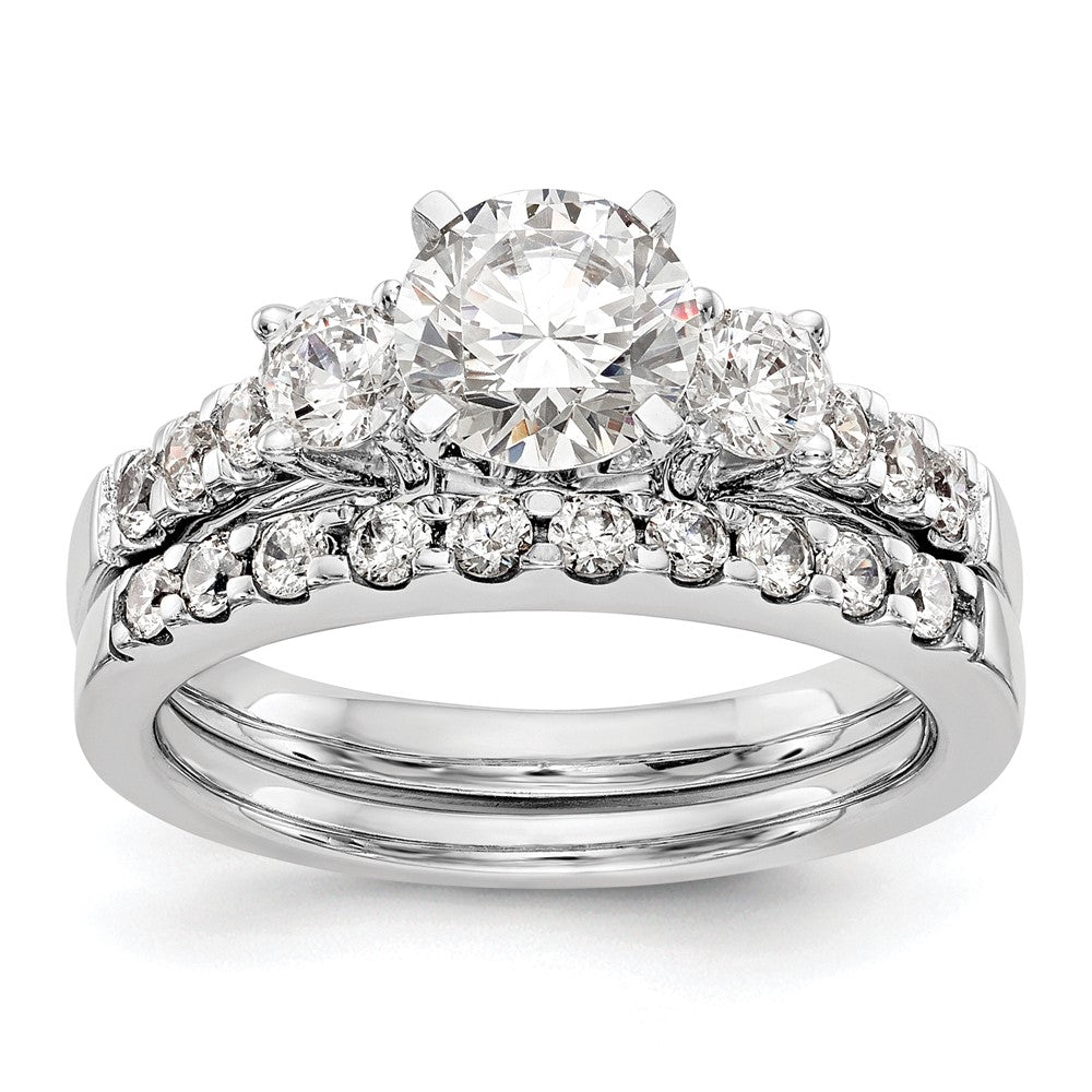 14k White Gold 1/5 Ct. Lab Grown Diamond VS/SI+ G+ Semi Mount Peg Set Engagement Ring