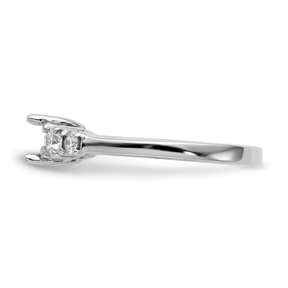 14K White Gold 5 Stone Simulated Diamond Engagement Ring