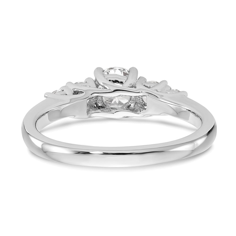14K White Gold 5 Stone Simulated Diamond Engagement Ring
