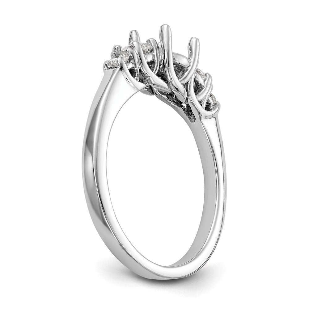 14K White Gold 5 Stone Simulated Diamond Engagement Ring