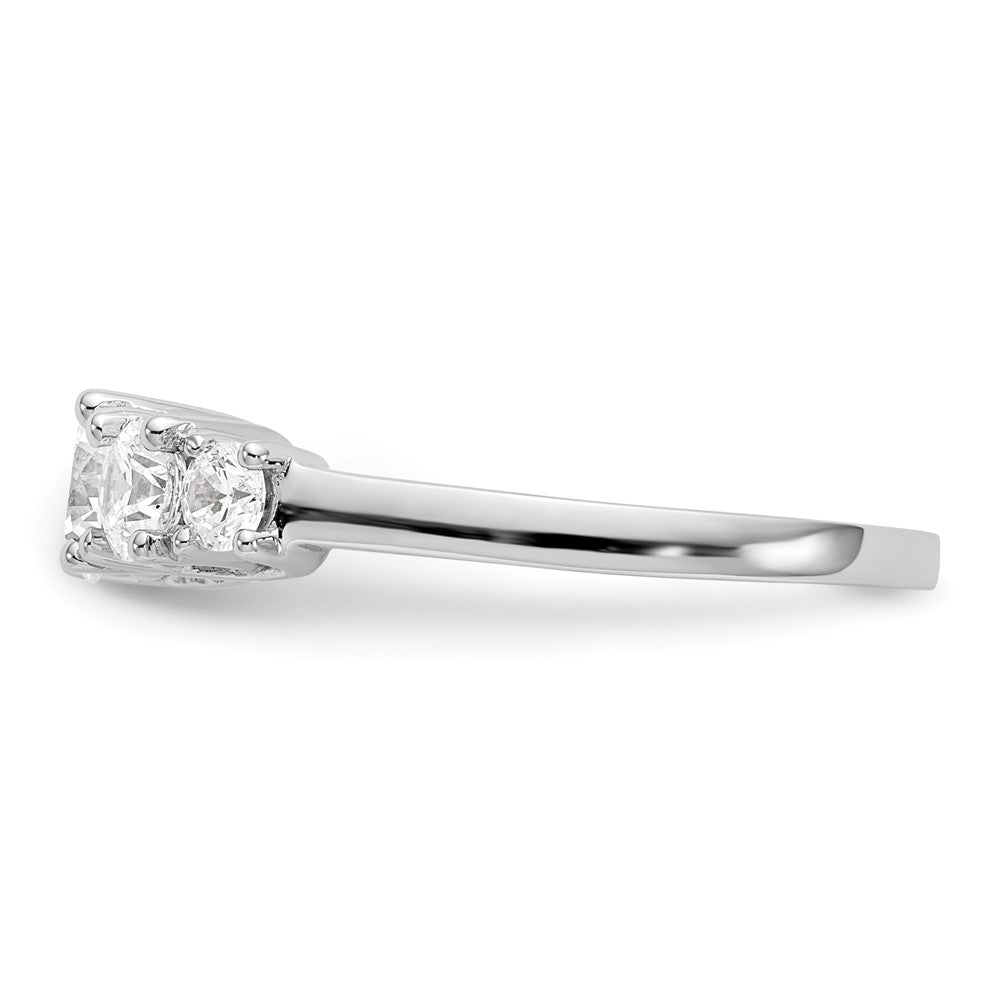 14K White Gold 5 Stone Simulated Diamond Engagement Ring