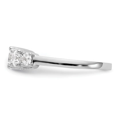 14K White Gold 5 Stone Simulated Diamond Engagement Ring