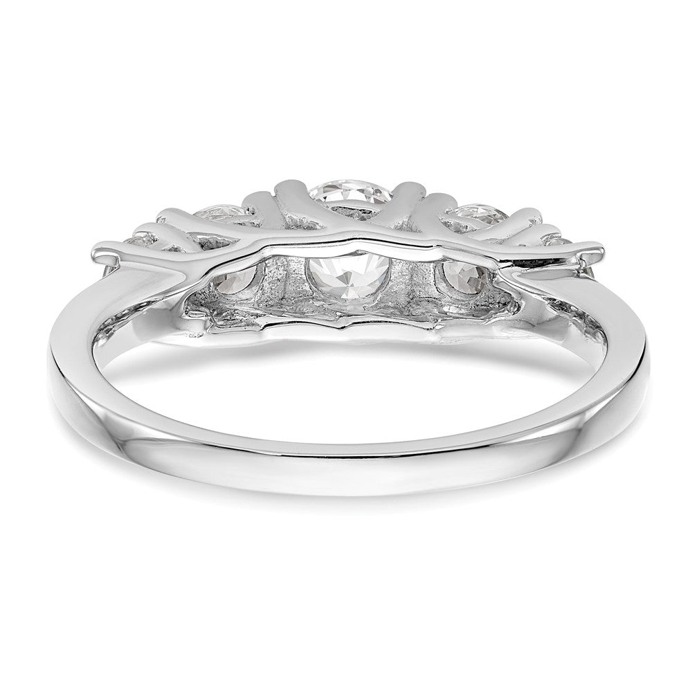 14K White Gold 5 Stone Simulated Diamond Engagement Ring