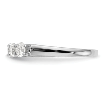 14K White Gold 5 Stone 7/8 Carat Diamond Complete Wedding Band