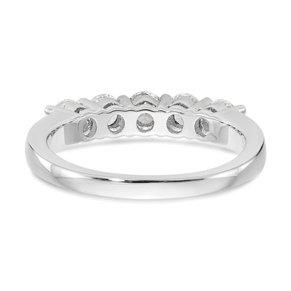 14K White Gold 5 Stone 7/8 Carat Diamond Complete Wedding Band