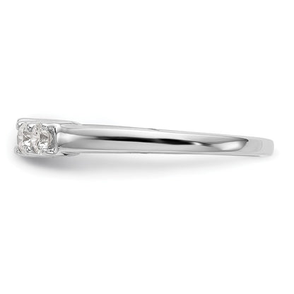 14K White Gold 5 Stone Diamond Peg Set Engagement Ring