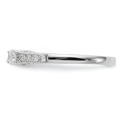 14K White Gold 3 Stone Plus Peg Set Center Diamond Semi Mount Engagement Ring