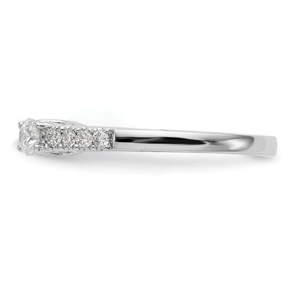 14K White Gold 3-Stone Diamond Peg Set Semi-Mount Engagement Ring