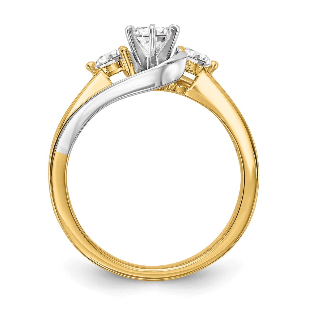 14k Two-Tone 5/8 Ct. Lab Grown Diamond VS/SI+ G+ Semi Mount Peg Set Engagement Ring