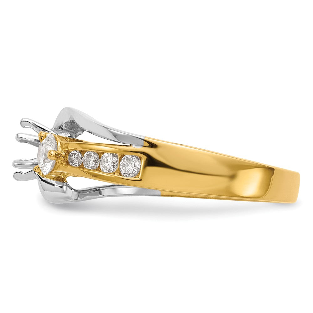 14k Two-Tone 5/8 Ct. Lab Grown Diamond VS/SI+ G+ Semi Mount Peg Set Engagement Ring