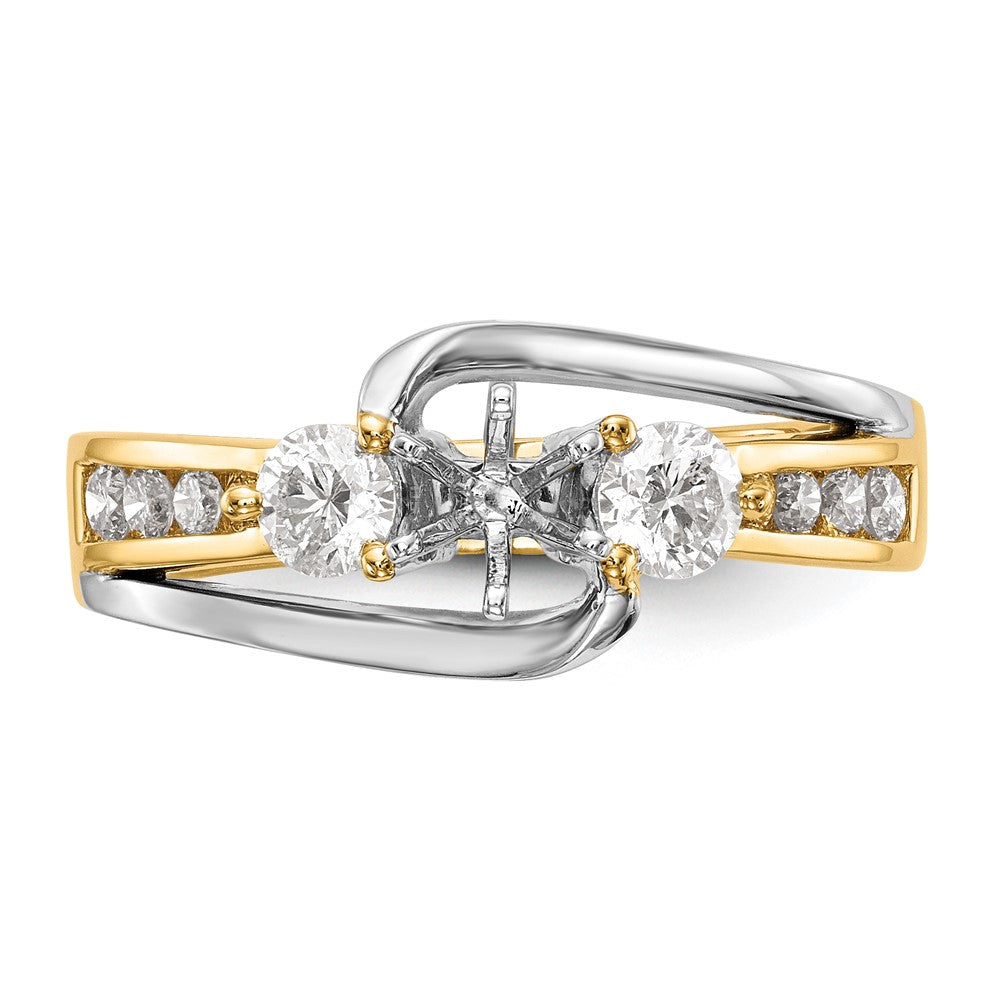 14k Two-Tone 5/8 Ct. Lab Grown Diamond VS/SI+ G+ Semi Mount Peg Set Engagement Ring