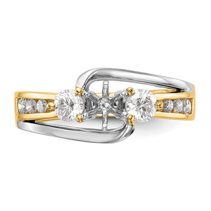 14k Two-Tone 5/8 Ct. Lab Grown Diamond VS/SI+ G+ Semi Mount Peg Set Engagement Ring