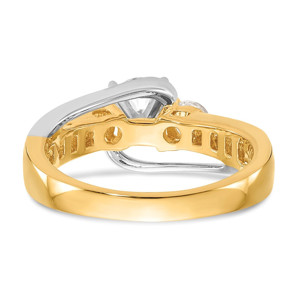 14k Two-Tone 5/8 Ct. Lab Grown Diamond VS/SI+ G+ Semi Mount Peg Set Engagement Ring