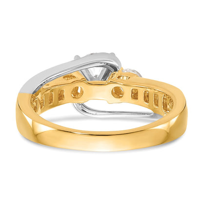 14k Two-Tone 5/8 Ct. Lab Grown Diamond VS/SI+ G+ Semi Mount Peg Set Engagement Ring
