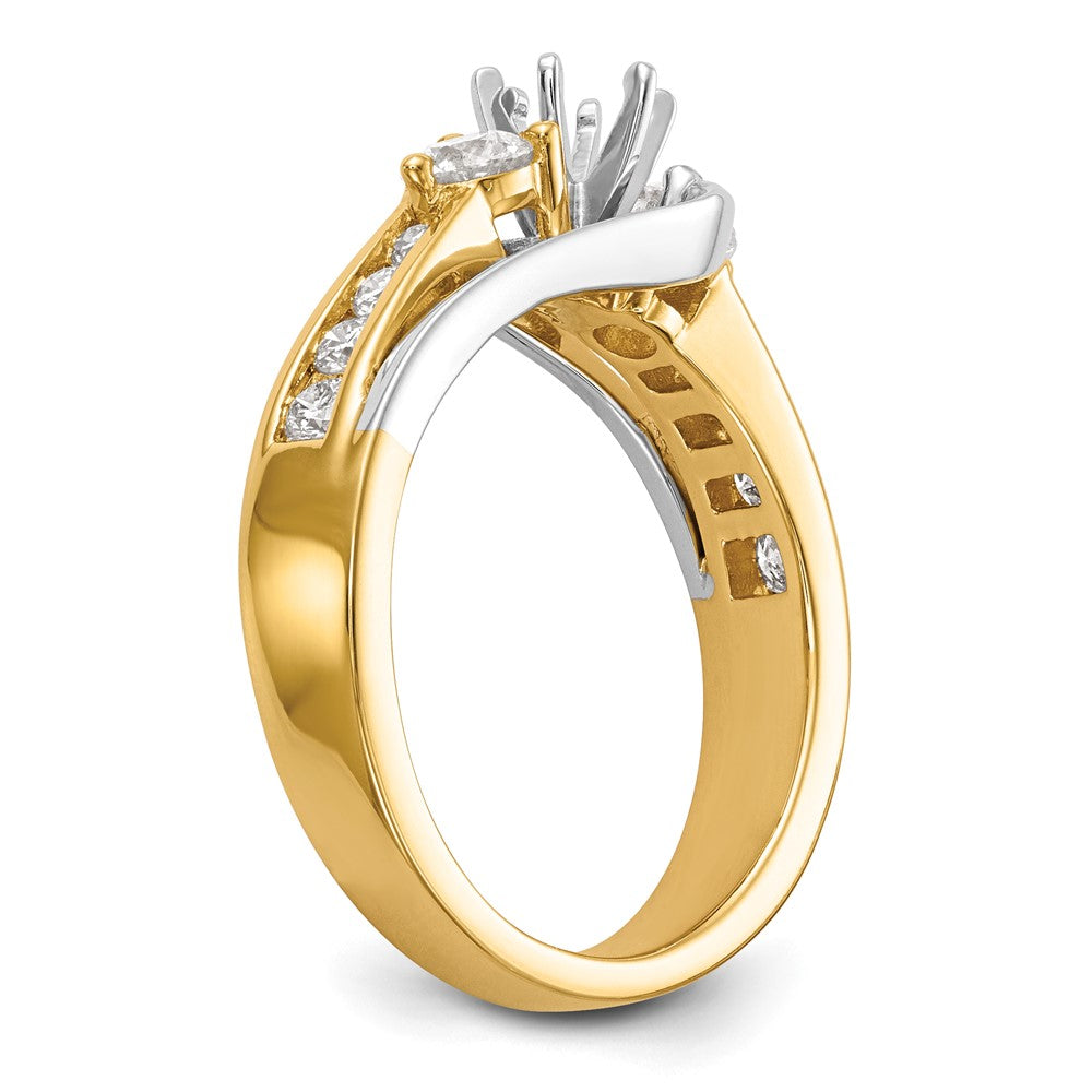 14k Two-Tone 5/8 Ct. Lab Grown Diamond VS/SI+ G+ Semi Mount Peg Set Engagement Ring
