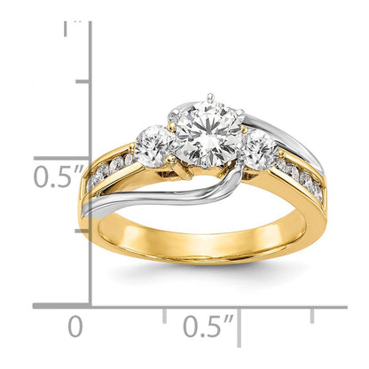 14k Two-Tone 5/8 Ct. Lab Grown Diamond VS/SI+ G+ Semi Mount Peg Set Engagement Ring