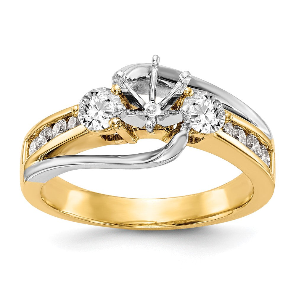 14k Two-Tone 5/8 Ct. Lab Grown Diamond VS/SI+ G+ Semi Mount Peg Set Engagement Ring