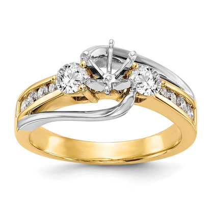 14k Two-Tone 5/8 Ct. Lab Grown Diamond VS/SI+ G+ Semi Mount Peg Set Engagement Ring