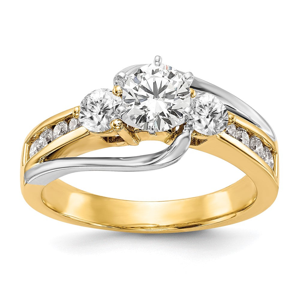 14k Two-Tone 5/8 Ct. Lab Grown Diamond VS/SI+ G+ Semi Mount Peg Set Engagement Ring
