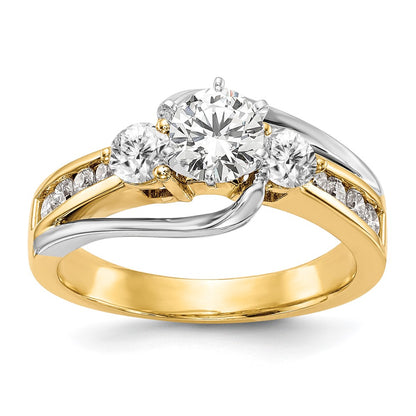 14k Two-Tone 5/8 Ct. Lab Grown Diamond VS/SI+ G+ Semi Mount Peg Set Engagement Ring