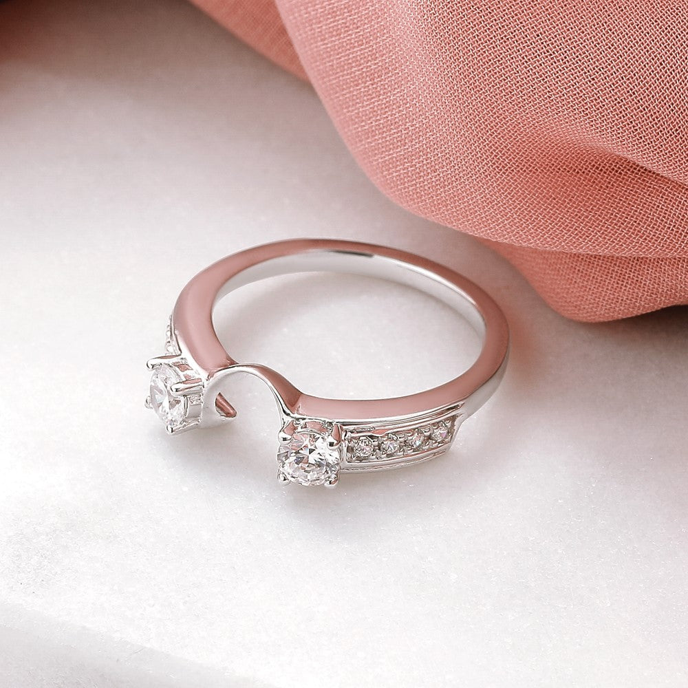 14K White Gold Real Diamond Wrap