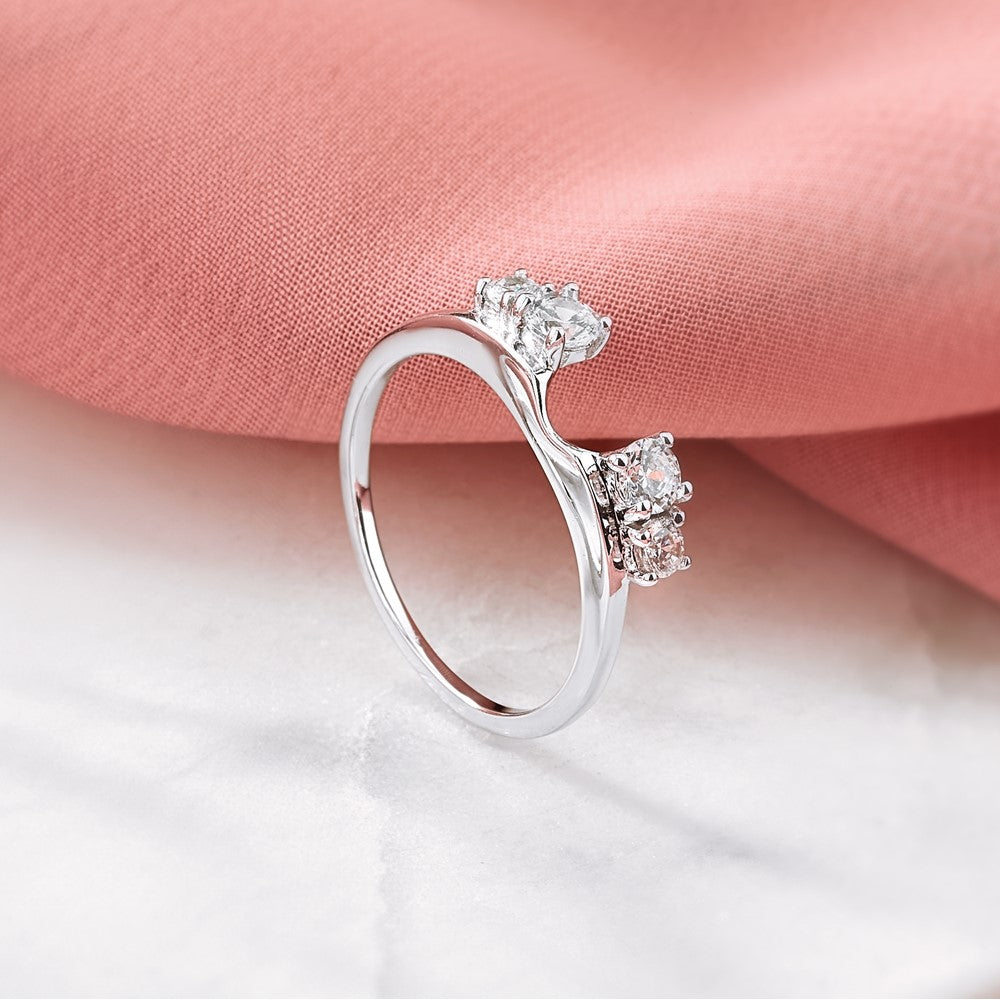 14K White Gold Real Diamond Wrap