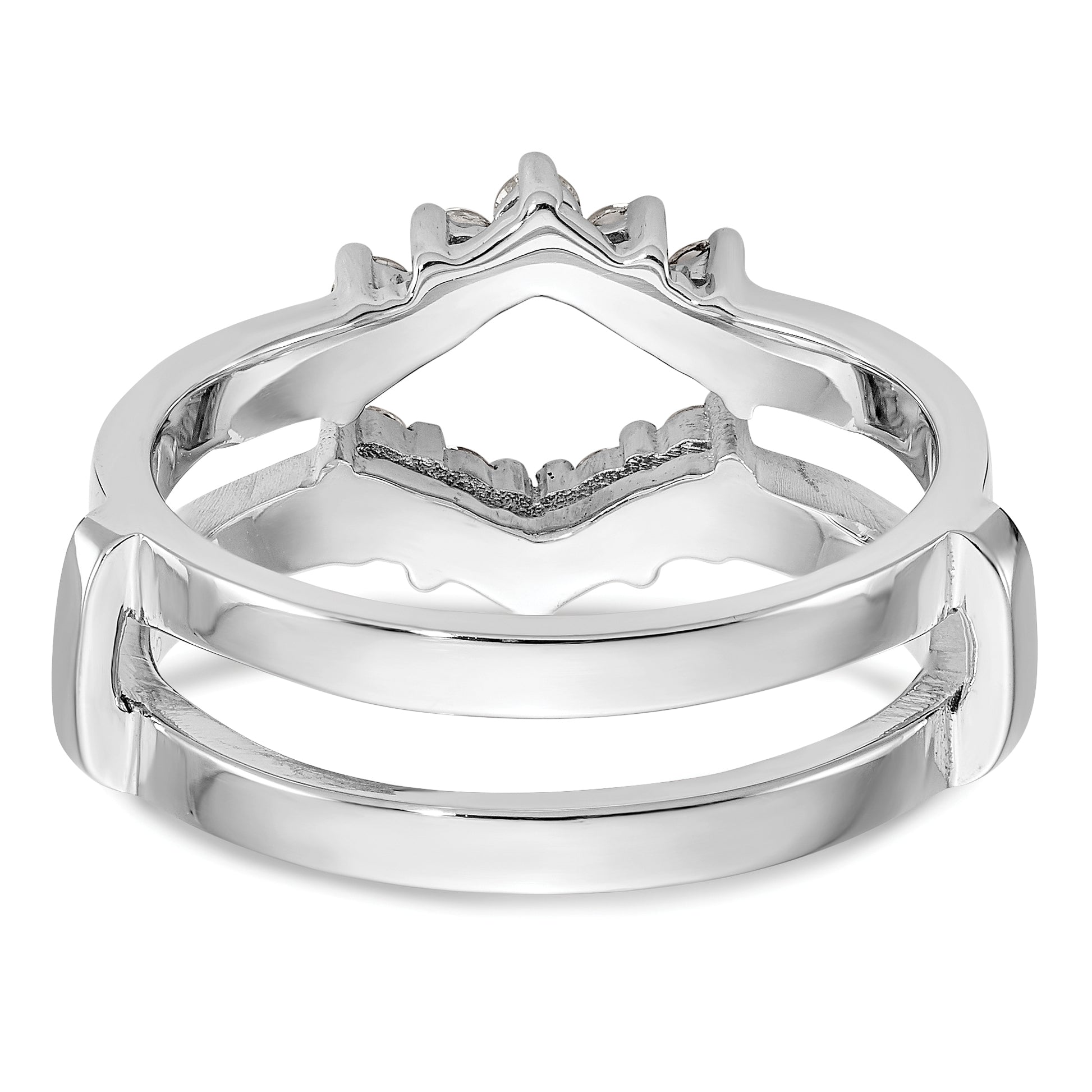 14k White Gold 1/3 Ct. Lab Grown Diamond VS/SI+ G+ Ring Guard