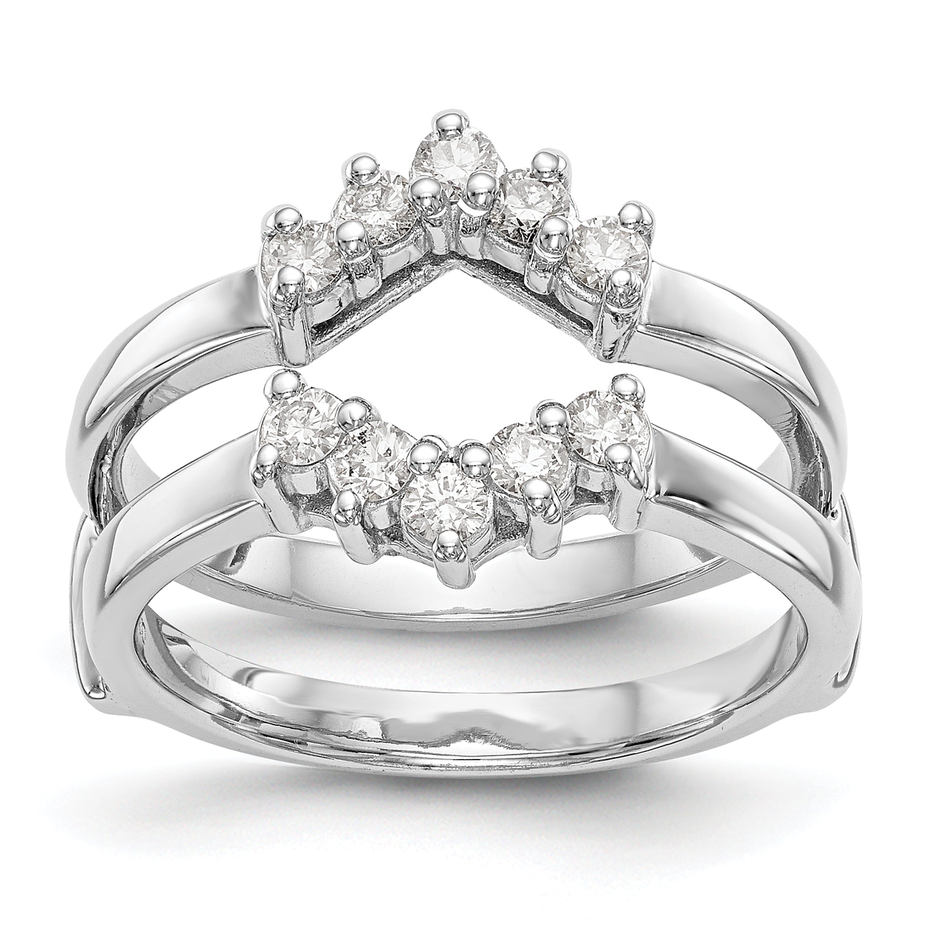 14k White Gold 1/3 Ct. Lab Grown Diamond VS/SI+ G+ Ring Guard