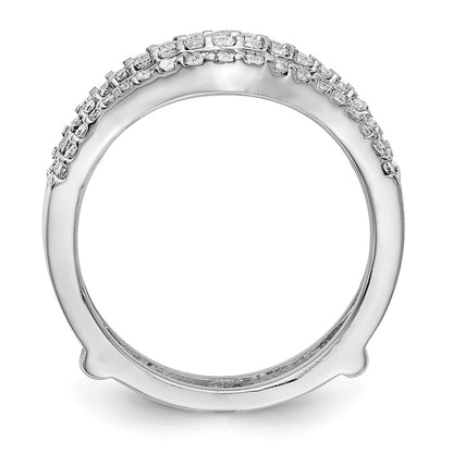 14k White Gold 5/8 Ct. Lab Grown Diamond VS/SI+ G+ Double Row Ring Guard