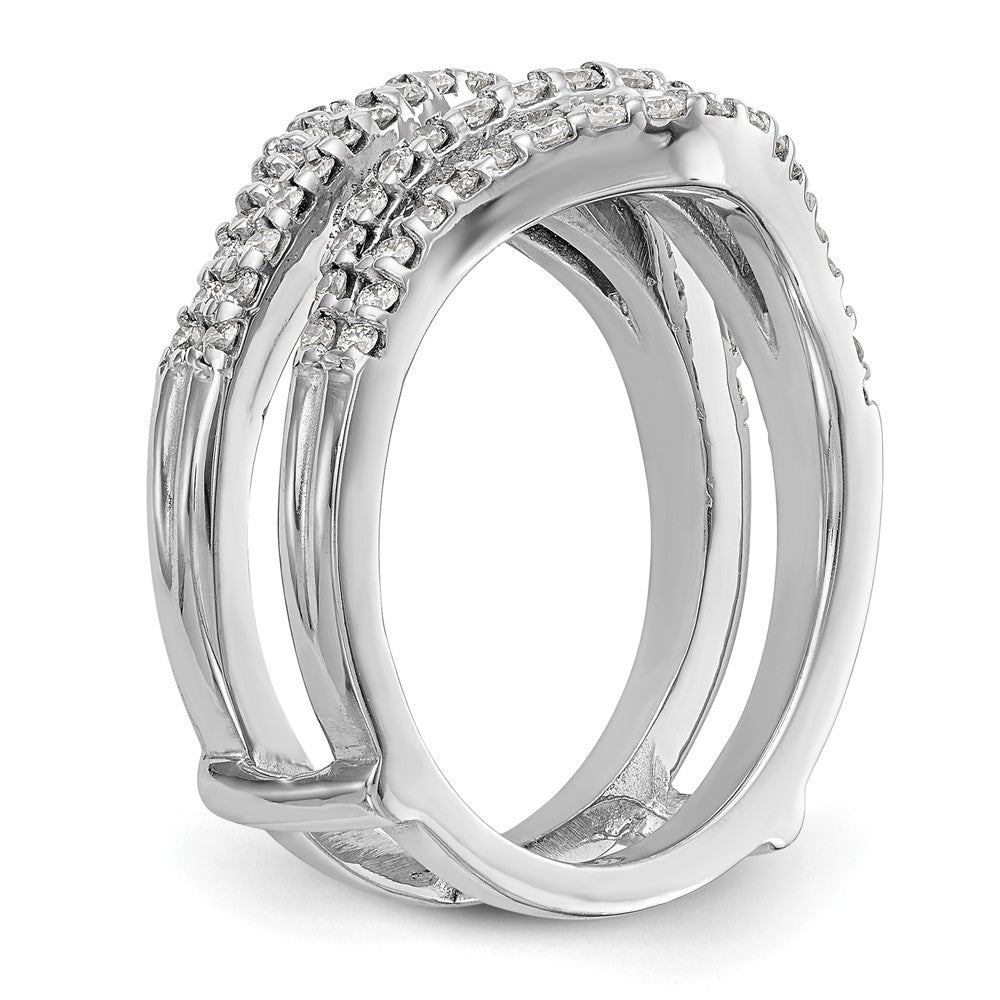 14k White Gold 5/8 Ct. Lab Grown Diamond VS/SI+ G+ Double Row Ring Guard