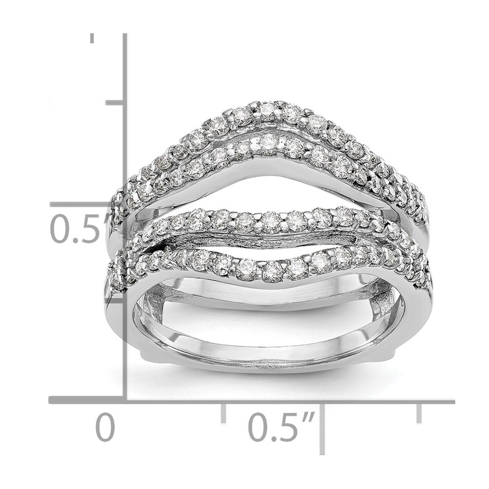 14k White Gold 5/8 Ct. Lab Grown Diamond VS/SI+ G+ Double Row Ring Guard