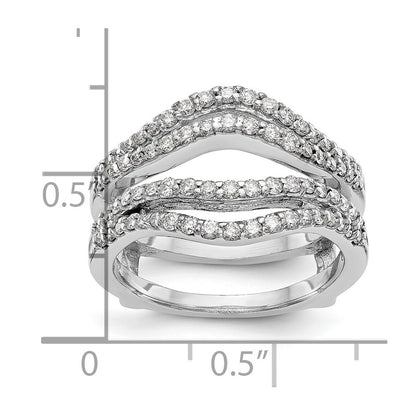 14k White Gold 5/8 Ct. Lab Grown Diamond VS/SI+ G+ Double Row Ring Guard