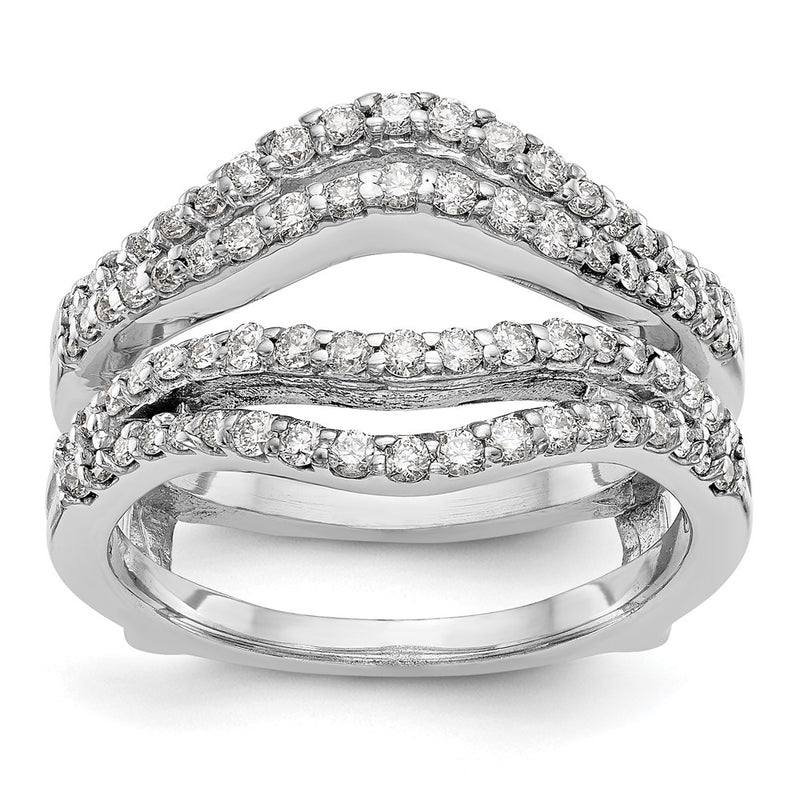 14k White Gold 5/8 Ct. Lab Grown Diamond VS/SI+ G+ Double Row Ring Guard