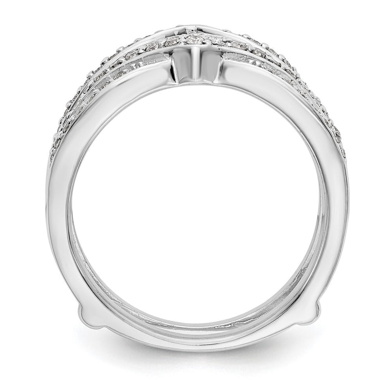 14k White Gold 1/2 Ct. Lab Grown Diamond VS/SI+ G+ Ring Guard