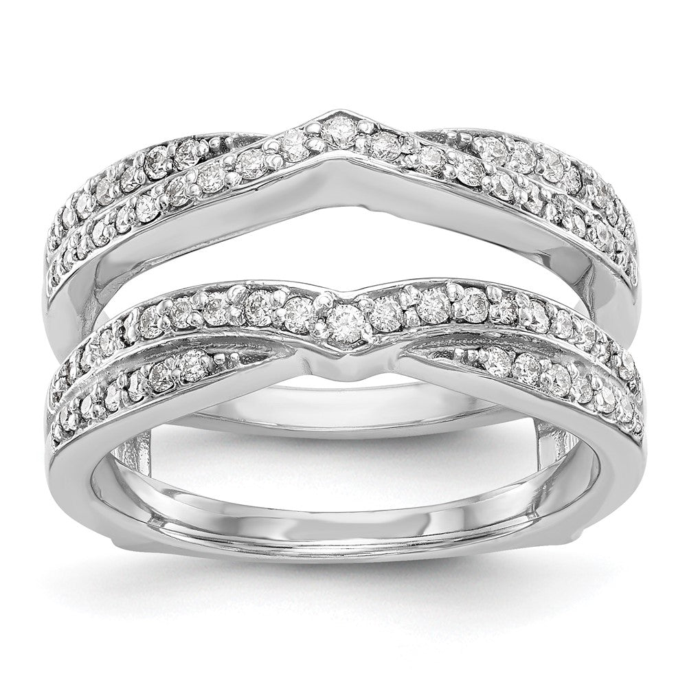 14k White Gold 1/2 Ct. Lab Grown Diamond VS/SI+ G+ Ring Guard