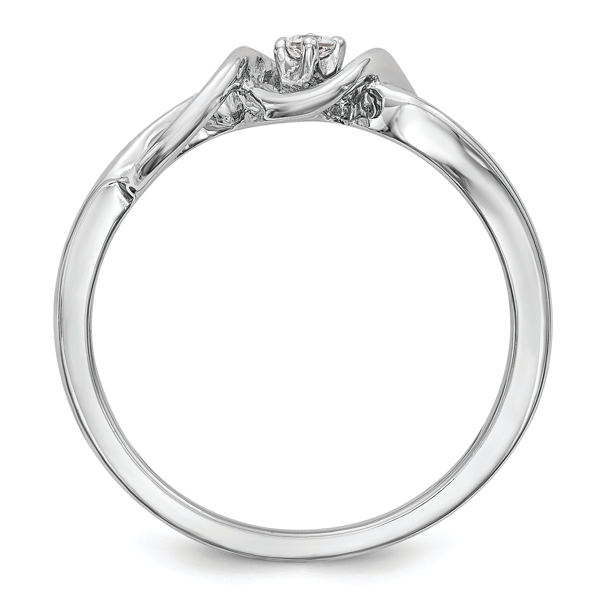 14K White Gold First Promise 1/20 Carat Round Diamond Complete Promise/Engagement Ring