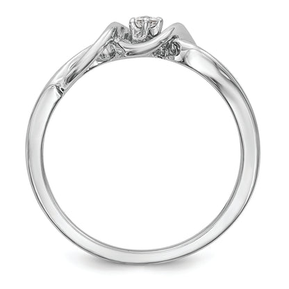 14K White Gold First Promise 1/20 Carat Round Diamond Complete Promise/Engagement Ring