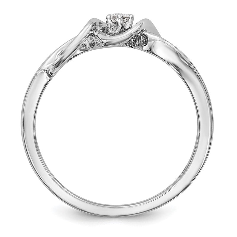 14K White Gold First Promise 1/20 Carat Round Diamond Complete Promise/Engagement Ring