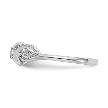 14K White Gold First Promise 1/20 Carat Round Diamond Complete Promise/Engagement Ring