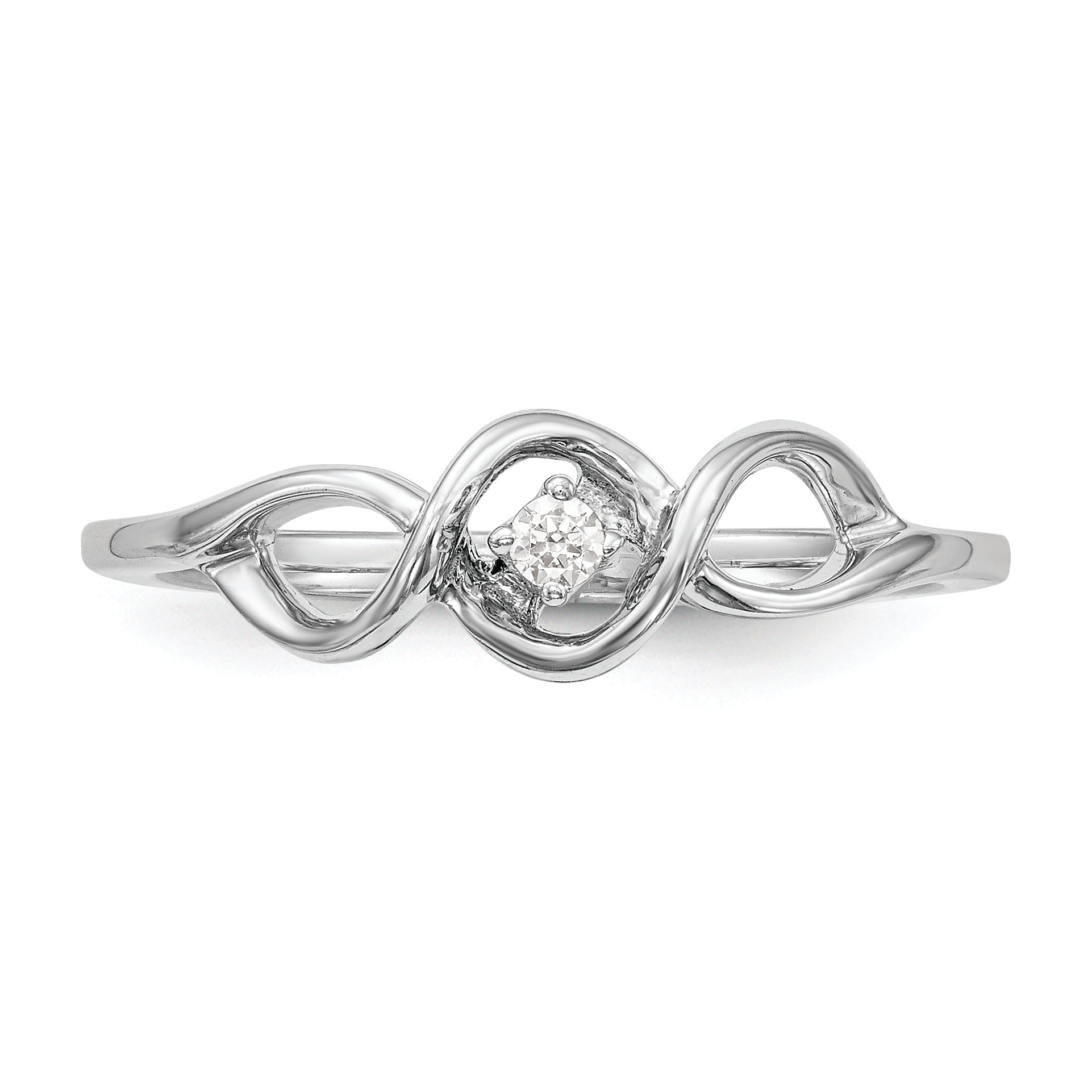 14K White Gold First Promise 1/20 Carat Round Diamond Complete Promise/Engagement Ring