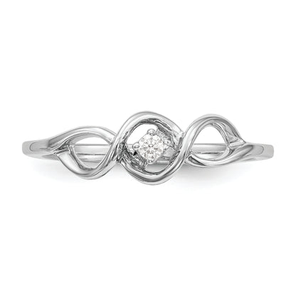 14K White Gold First Promise 1/20 Carat Round Diamond Complete Promise/Engagement Ring