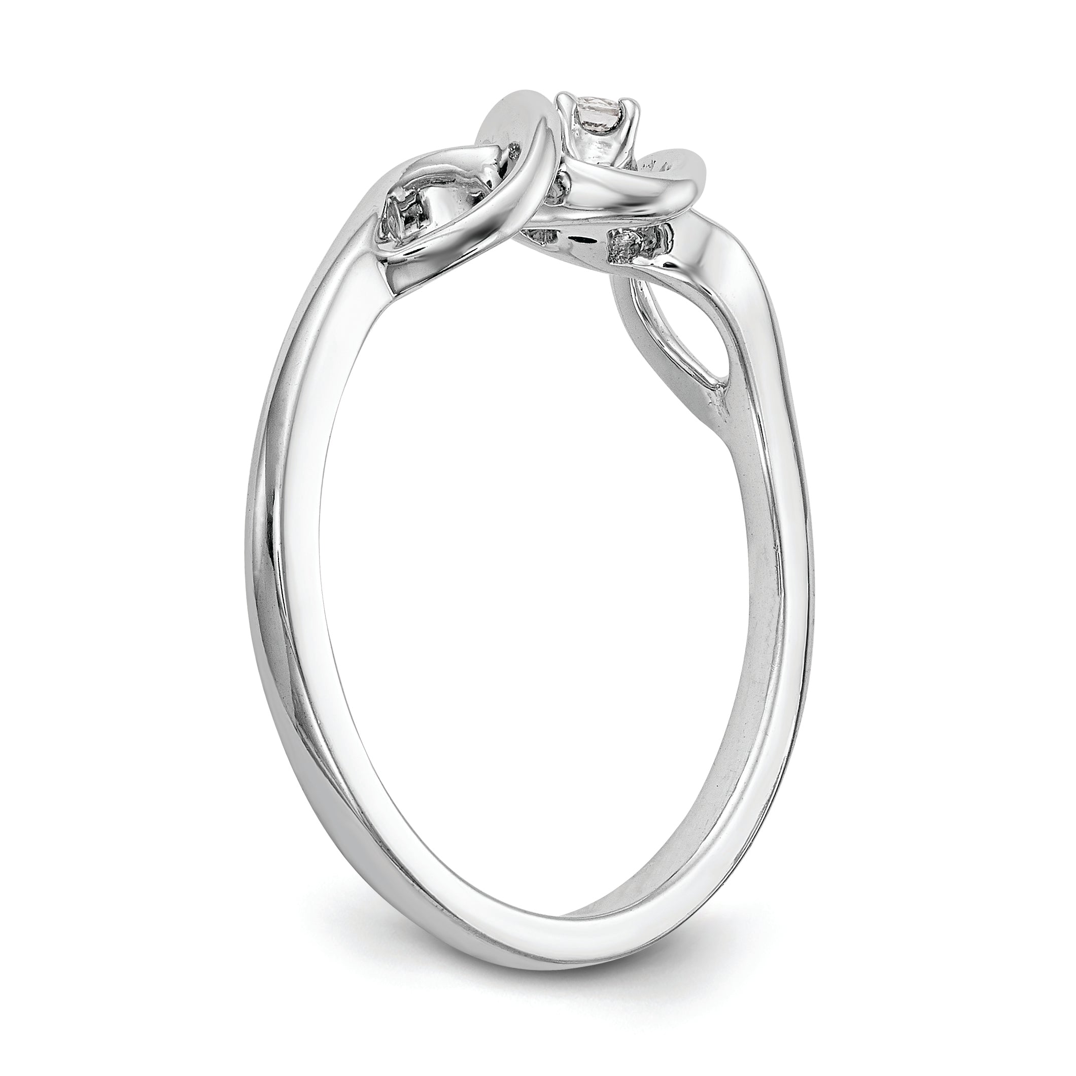 14K White Gold First Promise 1/20 Carat Round Diamond Complete Promise/Engagement Ring
