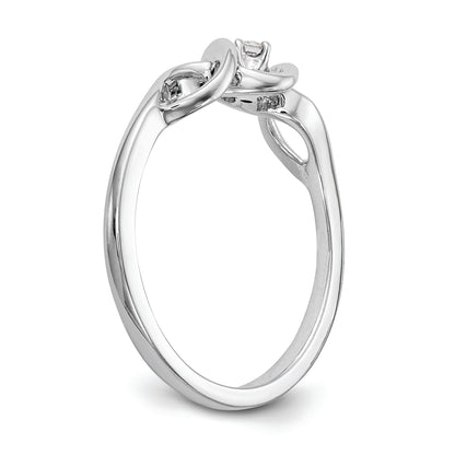 14K White Gold First Promise 1/20 Carat Round Diamond Complete Promise/Engagement Ring