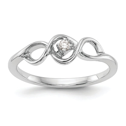14K White Gold First Promise 1/20 Carat Round Diamond Complete Promise/Engagement Ring