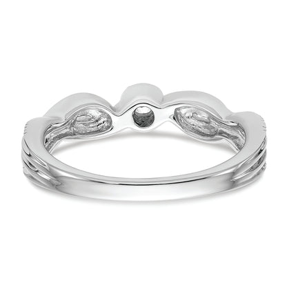 14K White Gold First Promise Criss Cross 1/10 Carat Round Diamond Complete Promise/Engagement Ring