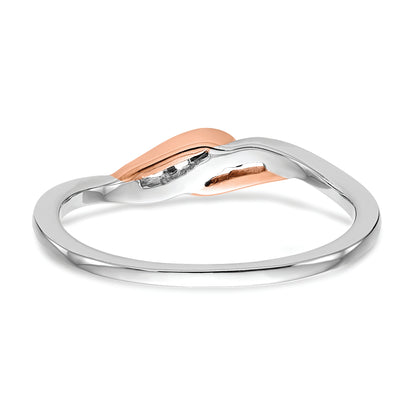 14K Two Tone First Promise White And Rose Gold 1/20 Carat Round Diamond Complete Promise/Engagement Ring