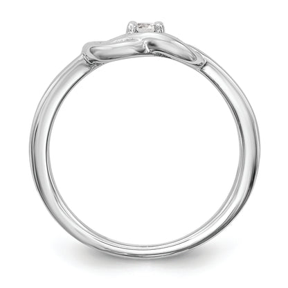 14K White Gold First Promise Love Knot 1/8 Carat Round Diamond Complete Promise/Engagement Ring