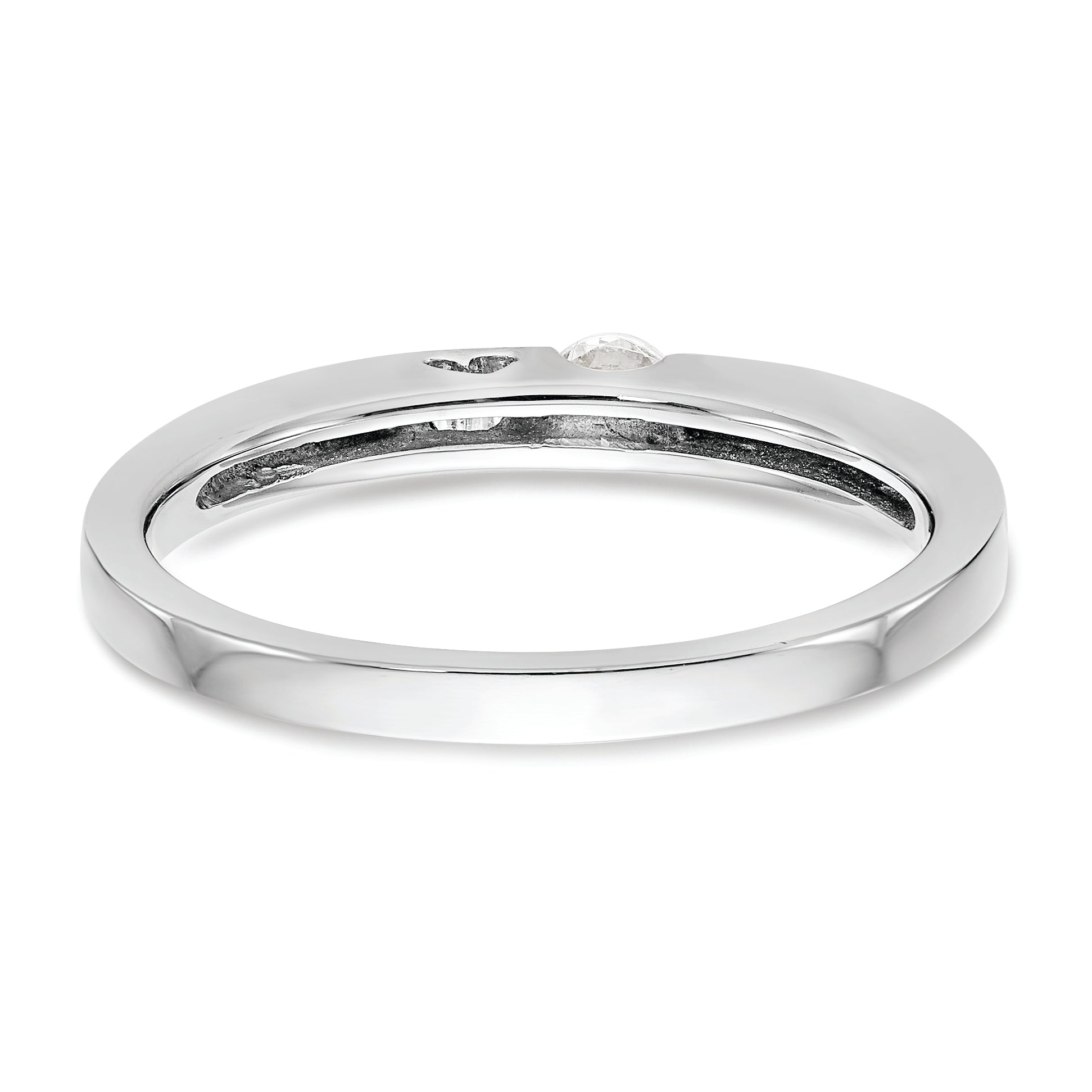 14K White Gold First Promise Heart Shank 1/10 Carat Round Diamond Complete Promise/Engagement Ring